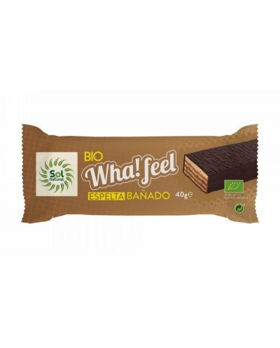 Whafeel espelta bañado cacao SOL NATURAL 40 gr BIO