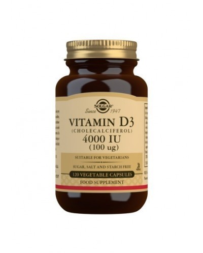 Vitamina D3 4000 IU 100 mg SOLGAR 120 capsulas