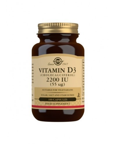 Vitamina D3 2200 IU 55 mg SOLGAR 100 capsulas