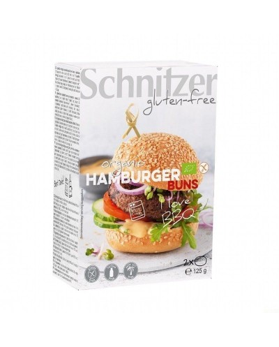Pan hamburguesa sin gluten SCHNITZER 4X62,5 gr BIO